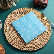 5/20/50 chiếc Khăn ăn dùng một lần Giáng sinh, 2 lớp, 13x13 inch, Khăn giấy tuyết Giáng sinh hình ông già Noel, Khăn ăn tối Giáng sinh, Khăn ăn cocktail Giáng sinh, Khăn ăn Giáng sinh dùng một lần, Khăn ăn tối Giáng sinh - Nhiều màu - Xem 8