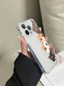 1pc Transparent TPU Shockproof Colorful Cat Pattern Phone Case Compatible With IPhone 15/15pro/15plus/15promax/16/16pro/16plus/16promax/17/17pro/17promax, Galaxy S23 Ultra/A14/A24, Redmi Note 12 Pro, Pixel 8/8 Pro