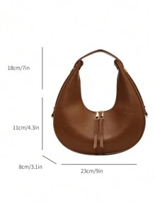 1 件纯色单肩包，百搭手提简约新月包，适合女士 - 彩色 - 查看 2