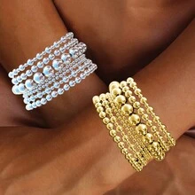 Bộ 7/14 vòng tay hạt cườm tối giản phóng đại, Quà tặng cho phụ nữ khi hẹn hò, ngày lễ, phù hợp hàng ngày - Nhiều màu - Xem 10