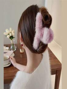 4/3 Piezas Pinzas para el cabello de niñas con diseño de peluche colorido, pasadores de cabello lindos y esponjosos, accesorios para el cabello para uso diario, pinzas para el cabello, sujetadores de cabello, recogedor de cabello, casual