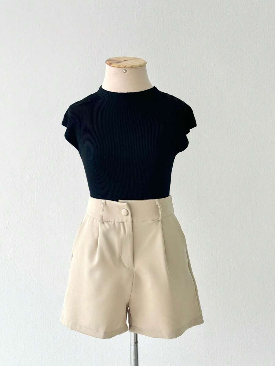 Female Fashion Shorts Women's Tailored Casual Versatile Front Pockets Zipper With Buttons - 米色 - 查看 1