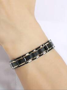 1 件可调节男士磁性手链，时尚高端个性化磁链手镯，流行时尚珠宝，圣诞节、新年、情人节节日礼物