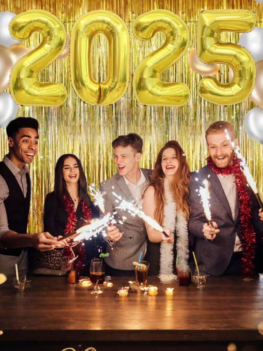 2025 Black Balloon 2025 New Year Black Balloon 2025 New Year