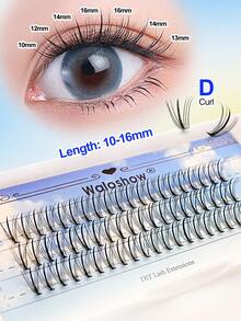 60 Clusters D Curl Luxurious 3D-9D Premade Wispy Spike Lashes - Fluffy, Pointy Base Russian Volume Cluster Eyelash Extensions For A Dramatic Look - D - View 2