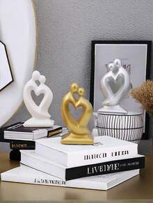 1 bức tượng cặp đôi hiện đại tối giản, đồ trang trí điêu khắc sáng tạo cho phòng khách, tủ TV, quà cưới, quà tặng ngày lễ tình nhân - nhiều màu - Xem 1