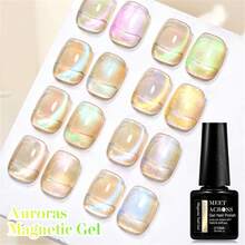 MEET ACROSS Bộ sơn móng tay dạng gel Aurora Cat Eye 1/7/9 chiếc, Sơn móng tay dạng gel Aurora Cateye màu xanh lam, Hiệu ứng Holographic Cateye sáng bóng, Keo dán móng dạng gel từ tính bán vĩnh viễn 7ML, Gel UV LED ngâm lâu trôi, Đồ dùng làm móng, Làm móng nghệ thuật, Làm móng tại nhà, Quà tặng cho phụ nữ - Nhiều màu - Xem 10