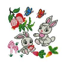 1 Set Animal Series Printed Cross Stitch Kit, DIY Stamped Cross Stitch 11CT Mesh 3-Strands Thread Embroidery Kit, Suitable For Beginners, Home Decor Cushion Pillow Cover