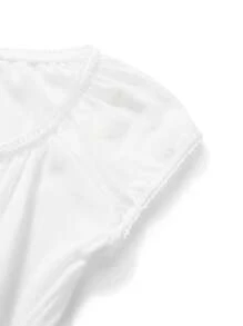 Women Y2k Fairy Grunge Tees Short Sleeve See Through Lace Up T-Shirt Vintage Crop Tops Aesthetic Clothes E-Girl Streetwear - 白色 - 查看 6