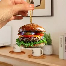 1 件亚克力汉堡装饰适合悬挂在汽车后视镜上 - 小掛件 - 查看 3
