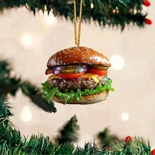 1 件亚克力汉堡装饰适合悬挂在汽车后视镜上 - 小掛件 - 查看 4