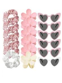 Bộ 18 chiếc/bộ kẹp tóc hình trái tim hoa hồng, Bộ phụ kiện cưới lãng mạn, Thích hợp làm quà tặng nhỏ cho tiệc cưới cô dâu, Quà tặng tiệc độc thân, Quà lưu niệm phù dâu, Quà tặng sinh nhật, Đạo cụ chụp ảnh, Quà tặng cho khách - Nhiều màu - Xem 1