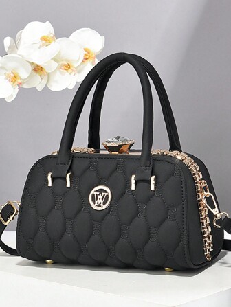 Bolso de mano de concha dura con bordado de estilo chino minimalista para la noche