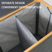 竹框式脏衣篮，简易折叠收纳篮，大容量多用途亚麻脏衣篮，可收纳玩具也可收纳卫生间脏衣篮杂物篮抽屉式衣柜收纳袋壁橱收纳绗缝袋床底收纳盒隔断式衣服垃圾袋家庭卧室返校宿舍用衣服，适用于杂物内衣胸罩衣服内衣内裤牛仔裤袜子T恤正装鞋，可折叠 6/7/11 格，打包必需品，衣服收纳抽屉盖/衣柜收纳袋/壁橱收纳/绗缝袋床底收纳盒 - 彩色 - 查看 6