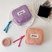 1 件装韩版格子迷你女士口红包旅行便携小化妆包拉链便携卫生棉条包，小巧可爱卫生巾包，多功能旅行收纳包，图案可爱，适合存放女性个人护理用品，女士礼物，圣诞礼物，女士送礼佳品，化妆包，旅行必备 - 彩色 - 查看 4