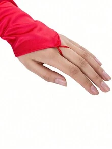 1 Cặp Găng Tay Satin Móc Ngón Tay Cho Nữ Dự Tiệc Opera Cưới Hỏi - Nhiều màu - Xem 6