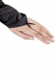 1 Cặp Găng Tay Satin Móc Ngón Tay Cho Nữ Dự Tiệc Opera Cưới Hỏi - Nhiều màu - Xem 7