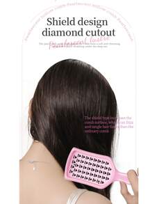 顺发梳 湿发 1 件 空心盾形梳 钻石梳 原装梳子 大号弯梳 肋梳 家用梳子 顺发按摩 蓬松梳子，纯色，双色，珠光，电镀 顺发梳 适用于自然发质 适用于女性男性女孩 减少头发拉扯和卷曲分离 - 彩色 - 查看 11