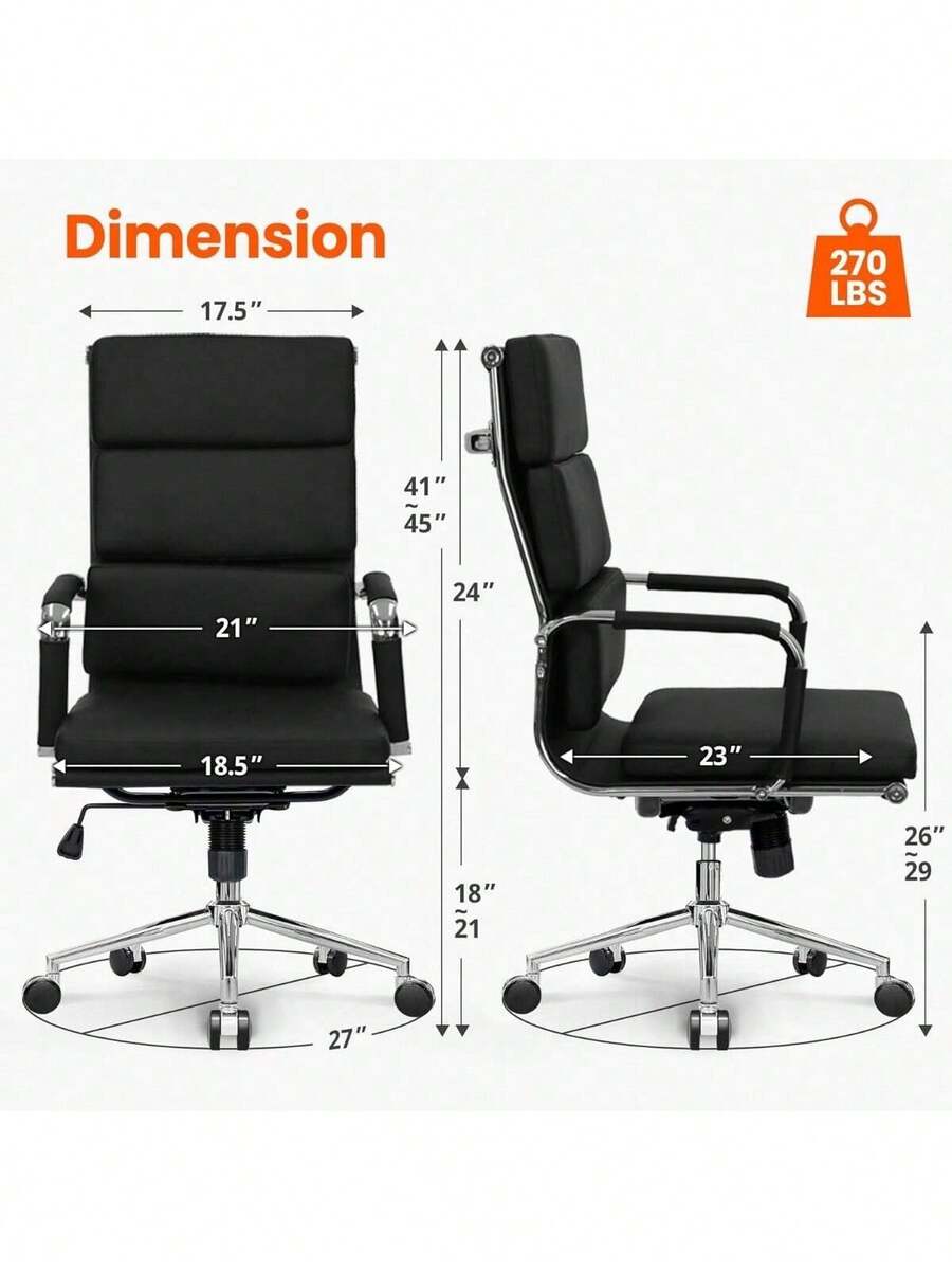 Office Desk Ergonomic Chair Leather Executive HighBack Modern