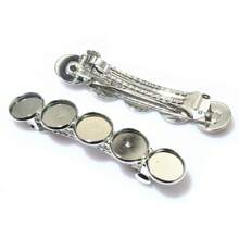 2个铜质发夹发箍夹子，空白底座，适用于12mm凸面宝石，DIY珠宝制作配件。