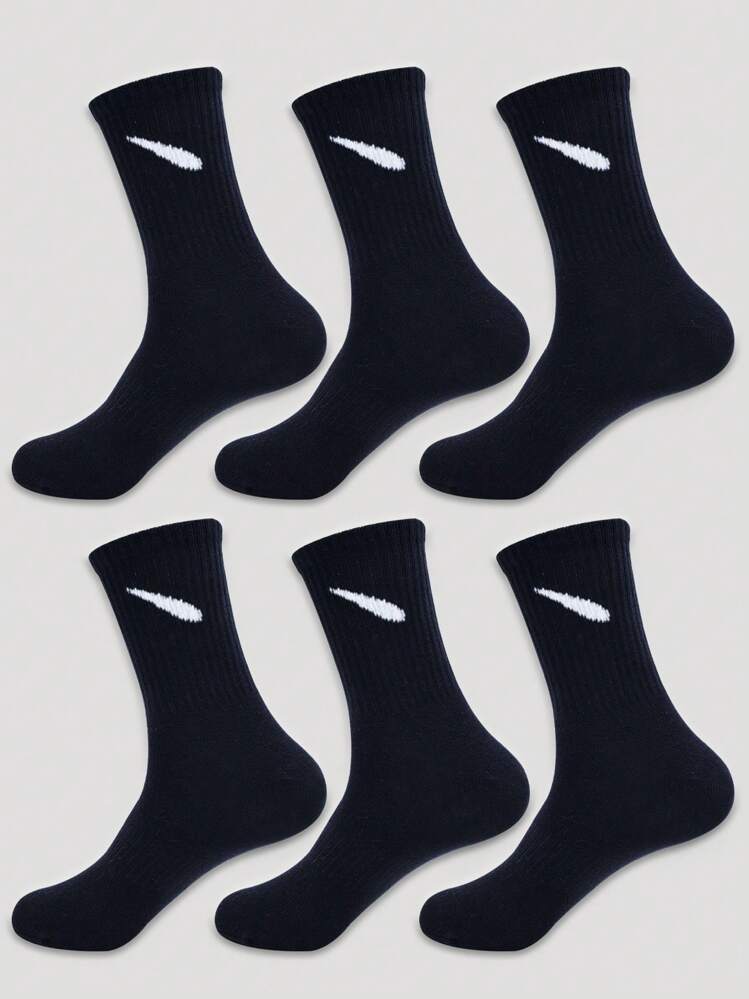 1/3/5/10 双男士中筒袜、棉袜、长袜、Weeklysocks、黑袜、短袜、秋冬/春秋季/夏袜、透气、吸湿排汗、运动、商务、休闲、季节性袜子（颜色随机） - 黑色 - 查看 2