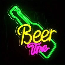 Biển hiệu đèn Neon Beer Time cho quán bar, đèn Neon cho quán bia, biển hiệu đèn Neon nhiều màu sắc để trang trí tường, biển hiệu đèn bia USB, biển hiệu đèn Neon cho quán bar tại nhà, câu lạc bộ tiệc tùng, nhà hàng khách sạn, trang trí tiệc. - ánh sáng đa sắc - Xem 4