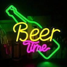 Biển hiệu đèn Neon Beer Time cho quán bar, đèn Neon cho quán bia, biển hiệu đèn Neon nhiều màu sắc để trang trí tường, biển hiệu đèn bia USB, biển hiệu đèn Neon cho quán bar tại nhà, câu lạc bộ tiệc tùng, nhà hàng khách sạn, trang trí tiệc. - ánh sáng đa sắc - Xem 6