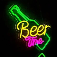 Biển hiệu đèn Neon Beer Time cho quán bar, đèn Neon cho quán bia, biển hiệu đèn Neon nhiều màu sắc để trang trí tường, biển hiệu đèn bia USB, biển hiệu đèn Neon cho quán bar tại nhà, câu lạc bộ tiệc tùng, nhà hàng khách sạn, trang trí tiệc. - ánh sáng đa sắc - Xem 2
