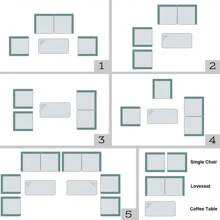 Outdoor Table & Chair Sets - Grey - View 6