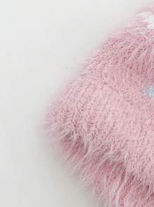 1 件 Y2K 3D 星形针织动物角针织帽，新款可爱蓬松星形图案保暖针织帽，小众设计耳罩，秋冬针织帽女士，厚实保暖手工拉法帽 - 彩色 - 查看 11