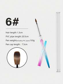 科林斯基亚克力美甲刷，优质美甲貂毛刷，木柄凝胶延长美甲刷，绘图工具 - 彩色 - 查看 16