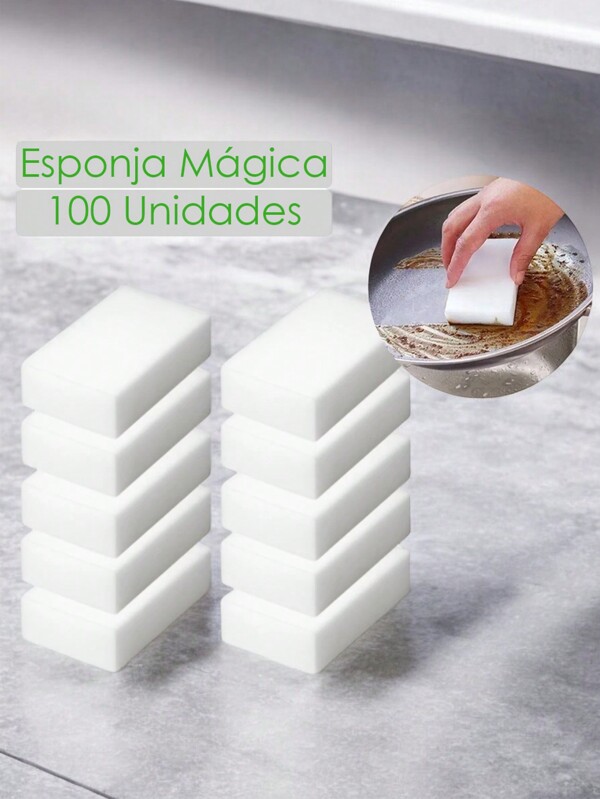 Kit Esponja Mágica de Melamina Bucha Limpa Pesado Importada