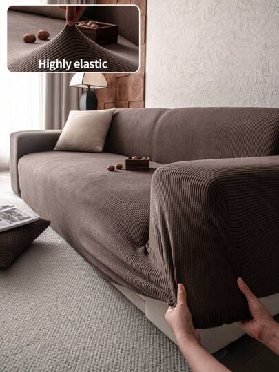 1 st vattentät jacquardsofföverdrag, fluffigt soffskydd för hela säsongen, anti-smuts mot repor