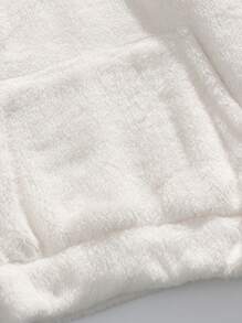 1pc Men Polar Fleece Hooded Sweatshirt, Warm And Windproof For Autumn/Winter - White - View 3