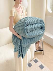 1 件仿兔毛夏尔巴毯、羊毛毯、羊绒毯、法兰绒毯、办公室午睡毯、休闲毯、沙发毯、万圣节毛绒毯、仿羊毛毯 - 綠色 - 查看 3