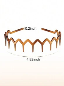 6Pcs Zigzag Headband Plastic Shark Tooth Hair Comb Hairband Zig Zag Headband Plastic Wavy Teeth Hair Hoop Accessory For Girls - Multicolor - View 4