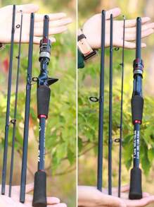 SOUGAYILANG 1.8m-2.1m Fishing Rod, Spinning/casting, Portable Travel 4 Sections Ultralight Carbon Fiber Eva Handle Fishing Tackle