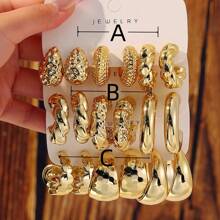 3对/9对全新ABS树脂与CCB夸张C形水滴个性时尚耳环套装 - 樹脂耳環 - 查看 3