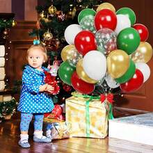 61 Bóng bay Giáng sinh, Bóng bay đỏ tía xanh lá cây vàng Bông tuyết và mủ cao su trắng Bóng bay tiệc Giáng sinh vui vẻ cho Giáng sinh Sinh nhật Năm mới Trang trí tiệc Carnival và vật dụng - Đỏ - Xem 4
