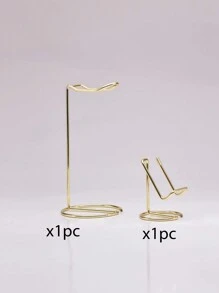 1 件/2 件 23x11 厘米金属底座耳机支架/手机支架，金色/玫瑰金色桌面耳机和手机支架展示架