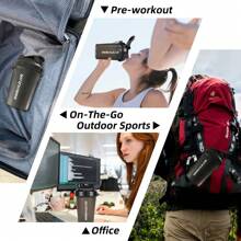 3*500ml Protein Shaker Cups With Stainless Steel Mixing Ball - Perfect For Pre-Workout, Includes Carrying Handle & Whisk Ball - Ideal Kitchen Water Bottle , Dishwasher - 黑/藍/白 - 查看 4