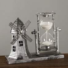 1 đồ trang trí cổ điển sáng tạo, đồ trang trí văn phòng, ngọn hải đăng đồng hồ cát cối xay gió bằng sắt trang trí nghệ thuật - Nhiều màu - Xem 4