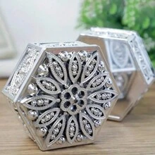 1pc European-Style Electroplated Gold/Silver Plastic Hollow Floral Pattern Wedding/Party Favor Box, Gift Box - Gift Box (1 Piece) - View 14