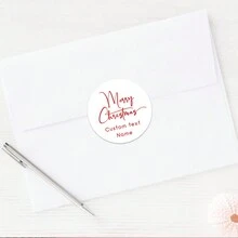 54/108/270/540 chiếc Nhãn dán tròn cổ điển chữ đỏ lễ hội tùy chỉnh cho quà tặng Giáng sinh vui vẻ, Nhãn Giáng sinh vui vẻ được cá nhân hóa, Nhãn quà tặng ngày lễ, Nhãn dán người nhận/người gửi, Nhãn quà tặng ngày lễ/Nhãn dán quà tặng Giáng sinh, Nhãn dán địa chỉ trả lại được cá nhân hóa cho phong bì, lời mời và gói hàng - Lý tưởng cho đám cưới, kỷ niệm và những dịp đặc biệt - Phong cách D - Xem 3