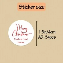 54/108/270/540 chiếc Nhãn dán tròn cổ điển chữ đỏ lễ hội tùy chỉnh cho quà tặng Giáng sinh vui vẻ, Nhãn Giáng sinh vui vẻ được cá nhân hóa, Nhãn quà tặng ngày lễ, Nhãn dán người nhận/người gửi, Nhãn quà tặng ngày lễ/Nhãn dán quà tặng Giáng sinh, Nhãn dán địa chỉ trả lại được cá nhân hóa cho phong bì, lời mời và gói hàng - Lý tưởng cho đám cưới, kỷ niệm và những dịp đặc biệt - Phong cách D - Xem 2
