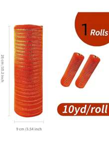 1 卷圣诞节节日闪光丝网丝带蝴蝶结礼品领带花环制作节日庆祝场景布置装饰纱家居装饰 - 彩色 - 查看 6