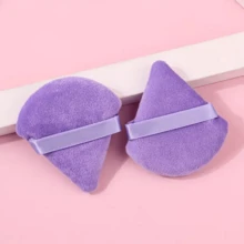 2/5 件装新款植绒三角植绒粉扑，亮色双面植绒，不扎人 - 彩色 - 查看 11