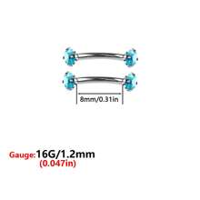 ADYJELY 2/3 pezzi di anelli per sopracciglia, piercing, in acciaio inossidabile ipoallergenico con gemme di zirconia cubica (3mm), filettatura interna, chiodi per labbra/sopracciglia curvi CZ, cartilagine, conchiglia, tragus, orecchini da piercing, decorazione per corpo, taglia 16G, lunghezza 6mm, 8mm, 10mm, adatto per donne e uomini'