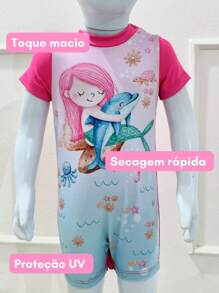 Kids Swimwear Romper Sun Protection Baby Toddler Girl Swimsuit - Xem 4