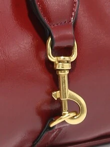 1pc Retro Minimalist Hook Decor Adjustable Shoulder Strap Crescent Shape Bag, Suitable For Date, Outing, Party